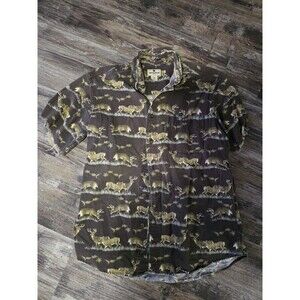 Vintage Woolrich Outdoors Deer Print Button Up Flannel Shirt Mens M.